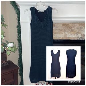 Athleta Kirra Navy Crochet Knit Lined Dress XS HTF